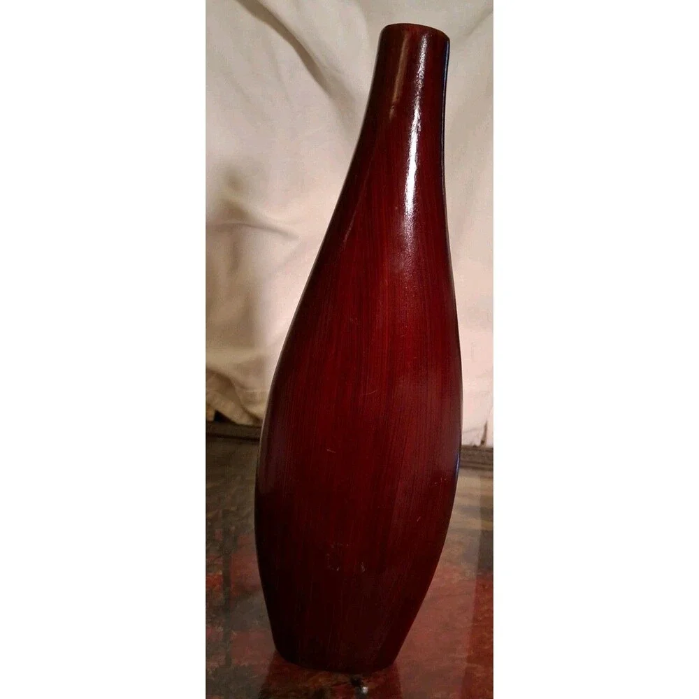 Ceramic Vase Decor Floral Embossed Etching Vintage